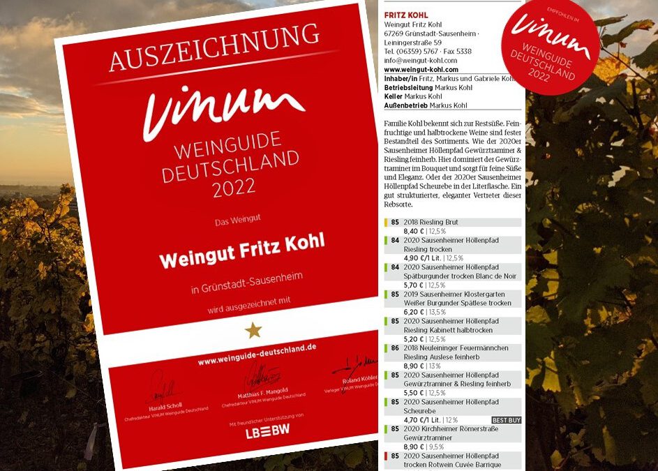 2020er SCHEUREBE – BEST BUY im Vinum Weingiude 2022 ….